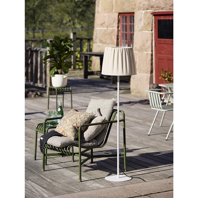 Lampa stojąca na taras z abażurem outdoor Agnar jasny abażur